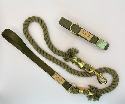 Olive Green Collar Walk Set